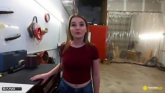 A Busty Blonde Engages In Sexual Activity With A Mechanic To Settle The Repair Costs