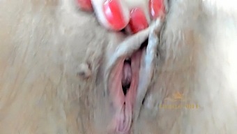 Aroused Older Woman Undresses To Display Her Delicious Buttocks And Then Masturbates Her Hairy Vagina In A Close-Up Shot To Arouse You / Angela-Milf